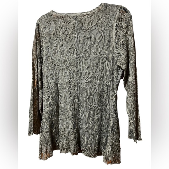 Lace Sequin Embellished Long Sleeve Tunic Top Size S - Picture 5 of 10